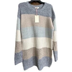 Entro Blush Gray Color Block Angora Blend Sweater Tunic/Dress New With TagsSz Xl